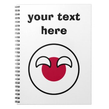 Funny Geeky Japan Countryball Flag Notebook by Countryballs_Store at Zazzle