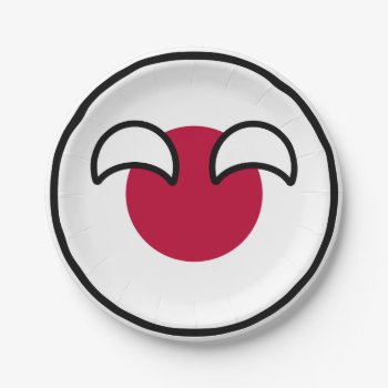 Funny Geeky Japan Countryball Flag Paper Plates by Countryballs_Store at Zazzle