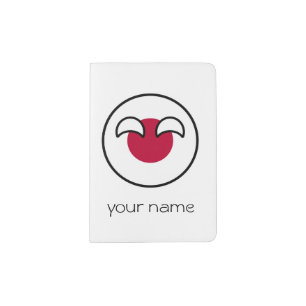 Funny Geeky Japan Countryball Flag Passport Holder