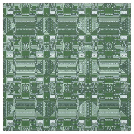 Funny Geeky Nerd Computer Circuit Board Pattern Fabric