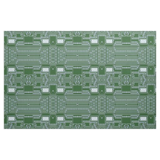 Funny Geeky Nerd Computer Circuit Board Pattern Fabric