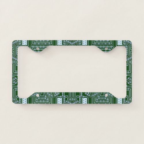Funny Geeky Nerd Computer Circuit Board Pattern License Plate Frame