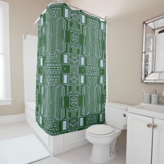 Funny Geeky Nerd Computer Circuit Board Pattern Shower Curtain