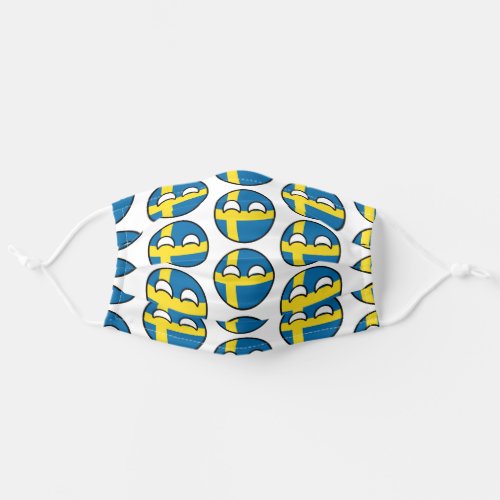 Funny Geeky Sweden Countryball Flag Adult Cloth Face Mask