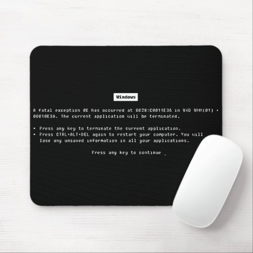 Funny geeky Windows error Mouse Pad