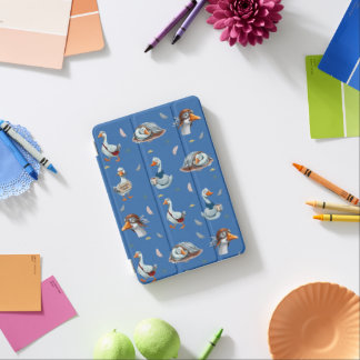 Funny Geese Pattern – Whimsical Goose Print iPad Mini Cover