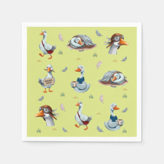 Funny Geese Pattern – Whimsical Goose Print Napkins