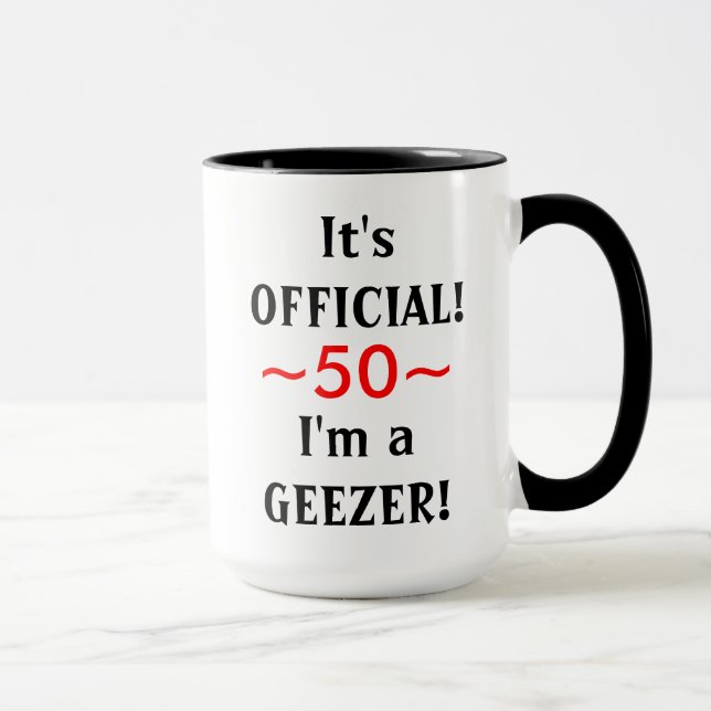 Funny Geezer 50th Birthday Mug (Right)