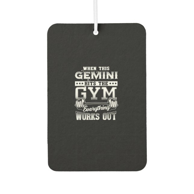 Funny Gemini Gym Workout Design Air Freshener (Front)