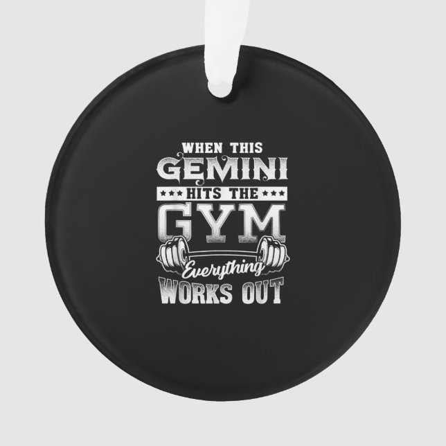 Funny Gemini Gym Workout Design Ornament (Front)