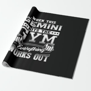 Funny Gemini Gym Workout Design Wrapping Paper