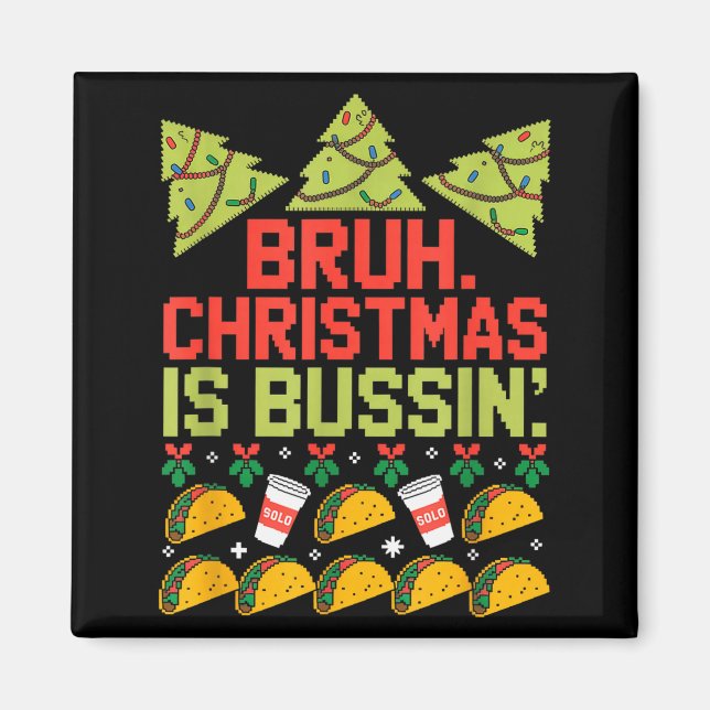Funny Gen Alpha Gen Z Slang Funny Christmas Sweate Magnet (Front)