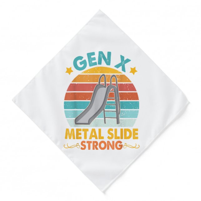 Funny Gen X Generation Sarcasm Gen X Metal Slide A Bandana (Front)