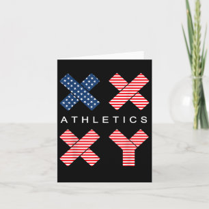 Funny Gender Genetic American Flag Xx Xy Athletics Card