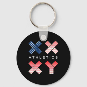 Funny Gender Genetic American Flag Xx Xy Athletics Keychain