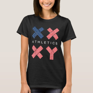 Funny Gender Genetic American Flag Xx Xy Athletics T-Shirt