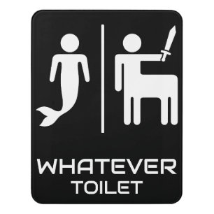 Funny Gender Neutral Restroom Door Sign