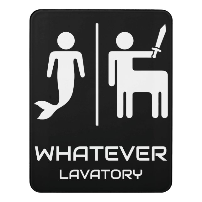 Funny Gender Neutral Restroom Door Sign (Contemporary Vert)