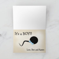 Gender reveal announcement. It's a boy