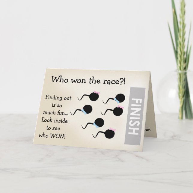 Funny Gender Reveal Announcement Card (Girl) (Front)