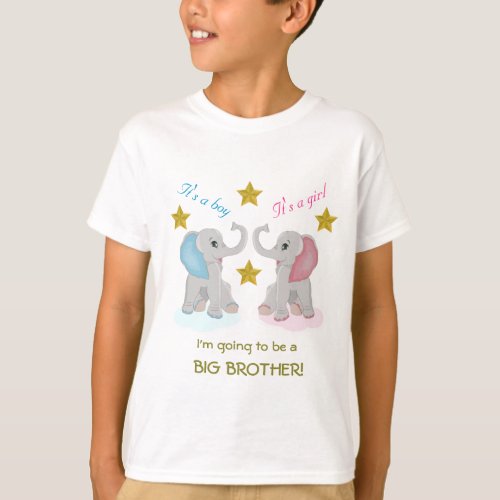 Funny Gender Reveal Big Brother elephant T_Shirt