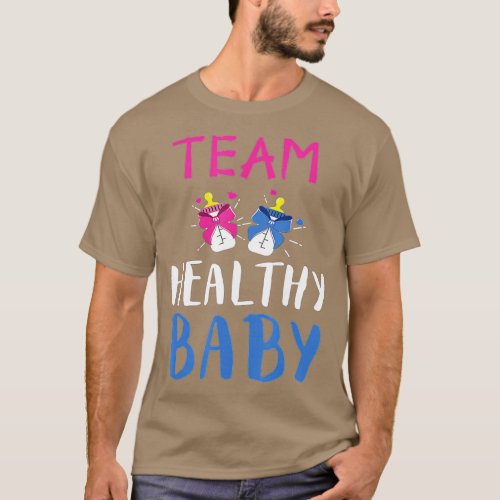 Funny Gender Reveal Of Team Healthy Baby Party Sup T_Shirt