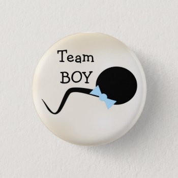Funny Gender Reveal Party Button by FuzzyFeeling at Zazzle