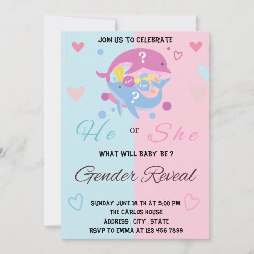 Funny Gender Reveal Party Invitation 