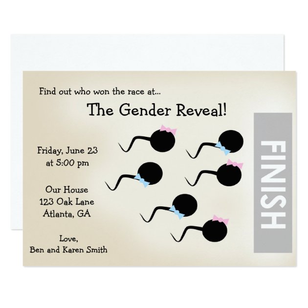 Funny Gender Reveal Party Invitation/ Announcement