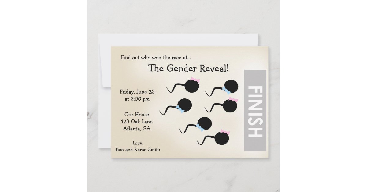 Funny Gender Reveal Party Invitation Announcement Zazzle 9515