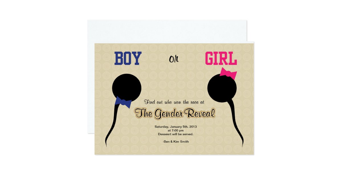 Funny Gender Reveal Party Invitation Announcement Zazzle 