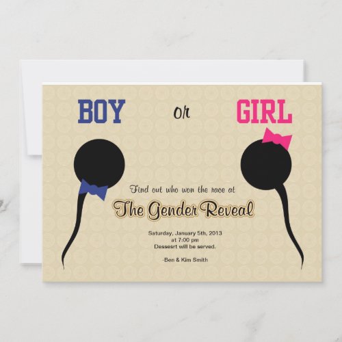 Funny Gender Reveal Party Invitation/ Announcement