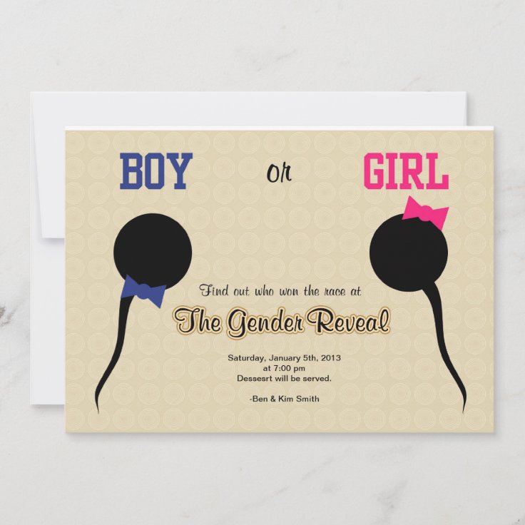 Funny Gender Reveal Party Invitation Announcement Zazzle 