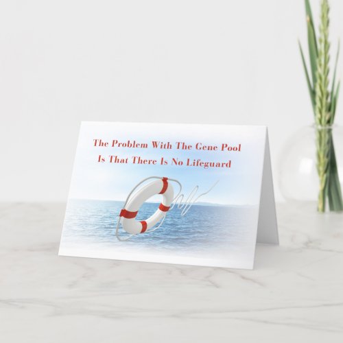 Funny Gene Pool Lifeguard Greeting Card