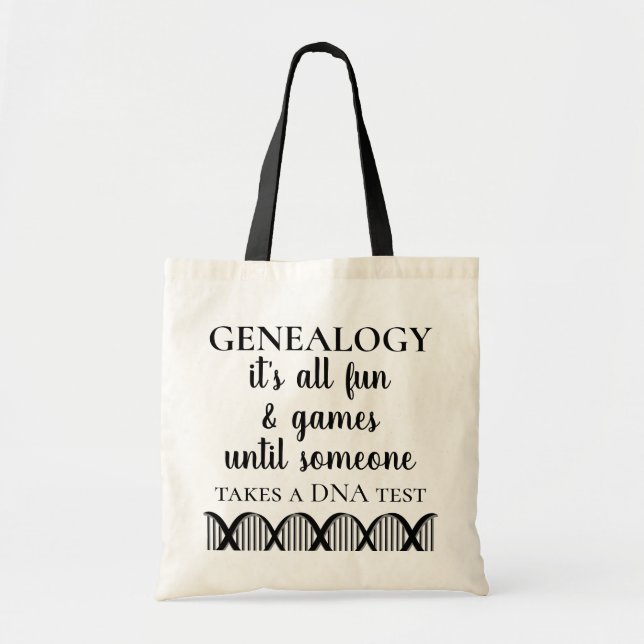 Funny Genealogy DNA Test Tote Bag (Front)