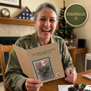 Funny General Claus Commander-in-Chief Military Holiday Card