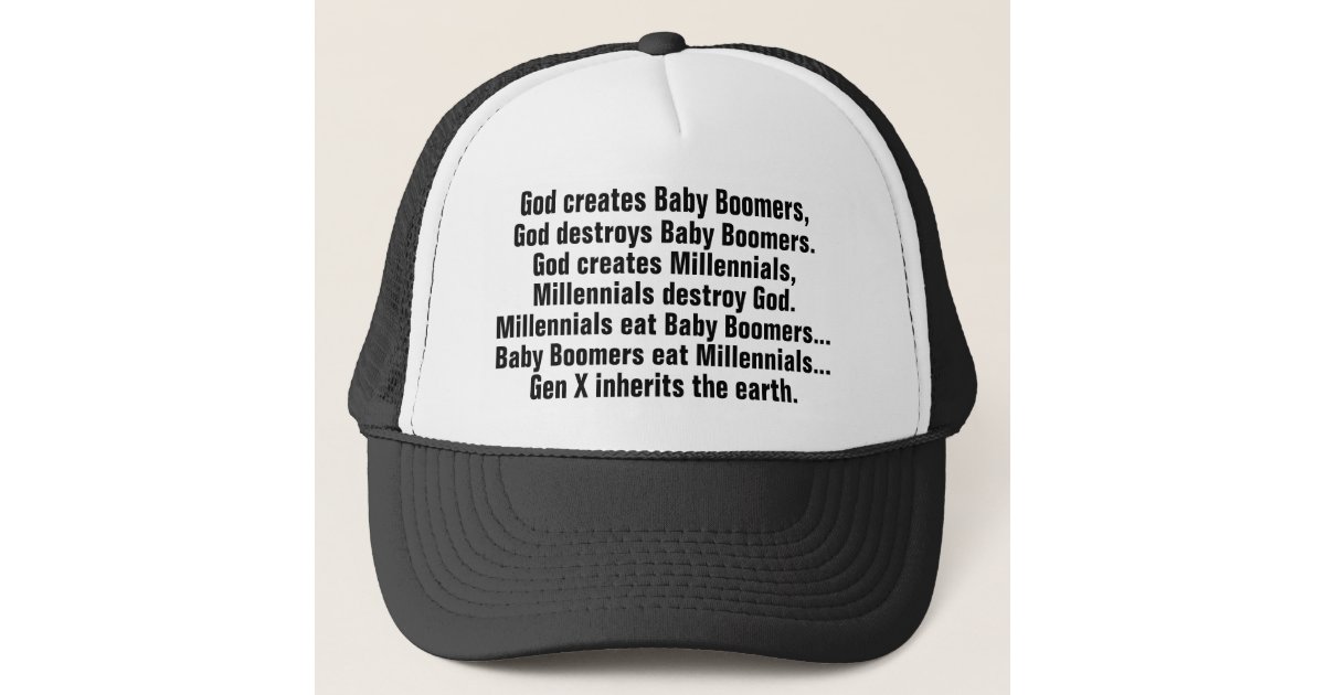 Avoir Images Funny Generation X Baby Boomer Millennial Joke Trucker Hat actualisé salutations