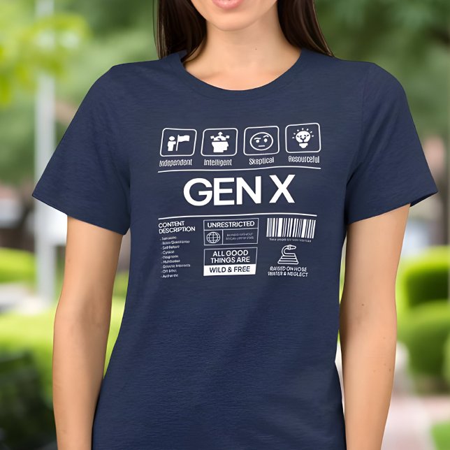Funny Generation X Characteristics Navy Women's Tri-Blend Shirt (Creator Uploaded)