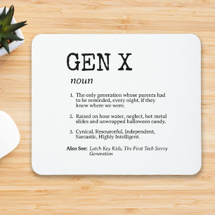 Funny Generation X Definition Black Topography Mouse Pad