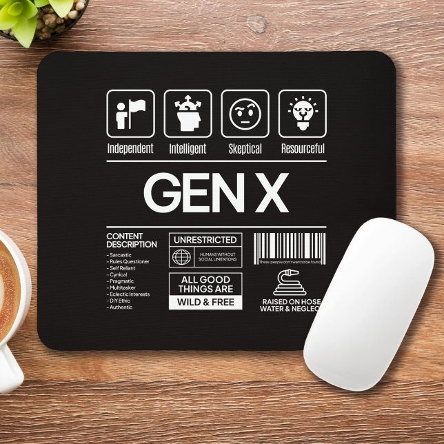 Funny Generation X Descriptive Traits  Mouse Pad (Creator Uploaded)