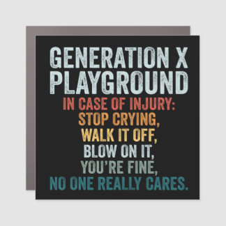 Funny Generation X Playground Vintage Retro Car Magnet