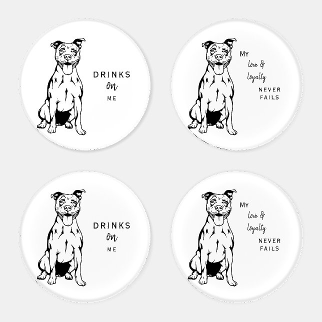 Funny Generic Pit Bull Coaster Set (Set)