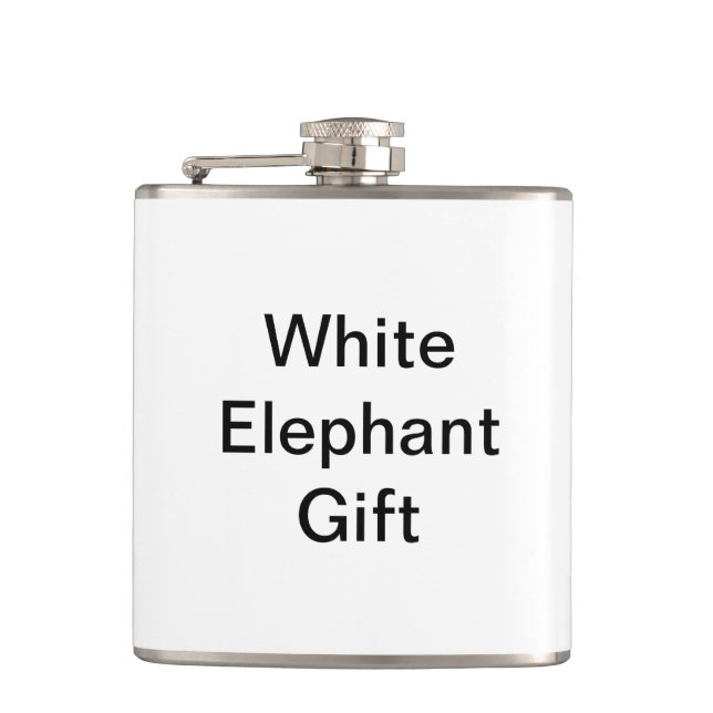 Funny Generic White Elephant Gift Flask (Front)