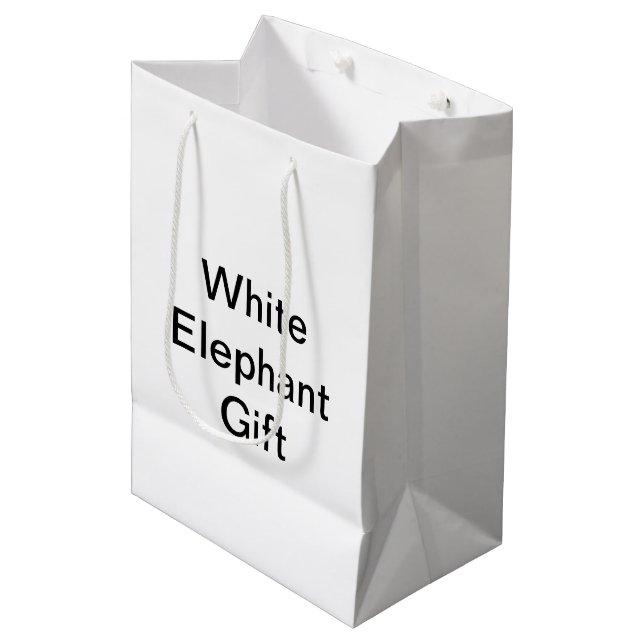Funny Generic White Elephant Gift Medium Gift Bag (Front Angled)