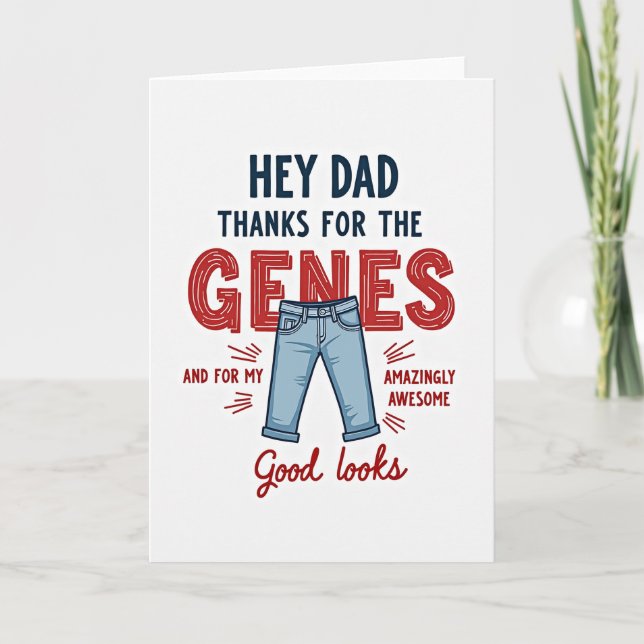 Funny Genes Fathers Day Card (Front)