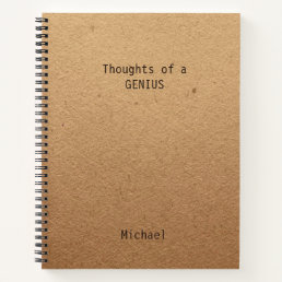 Funny Genius Personalized Office Notebook