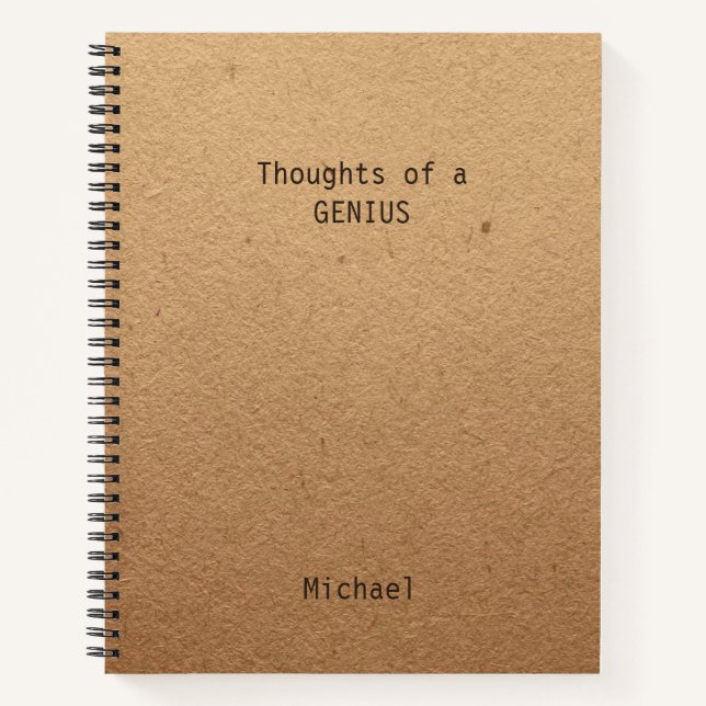 Funny Genius Personalized Office Notebook (Front)