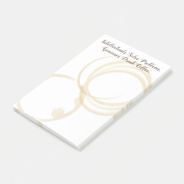Funny "Geniuses Drink Coffee" Coffee Ring Post-it Notes (Angled)