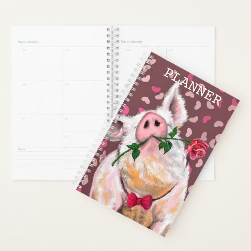 Funny Gentleman Pig Planner Romantic Gift