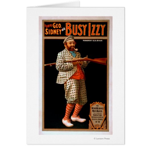 Funny Geo. Sidney as Busy Izzy Theatre Poster Cards (Front)